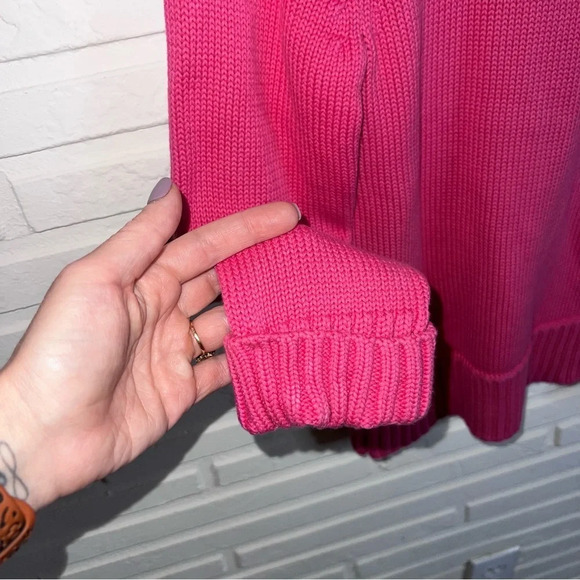 Appleseed’s Hot Pink Cotton Winter Knit Long Sleeve Sweater, Women’s Size Small - Picture 5 of 8